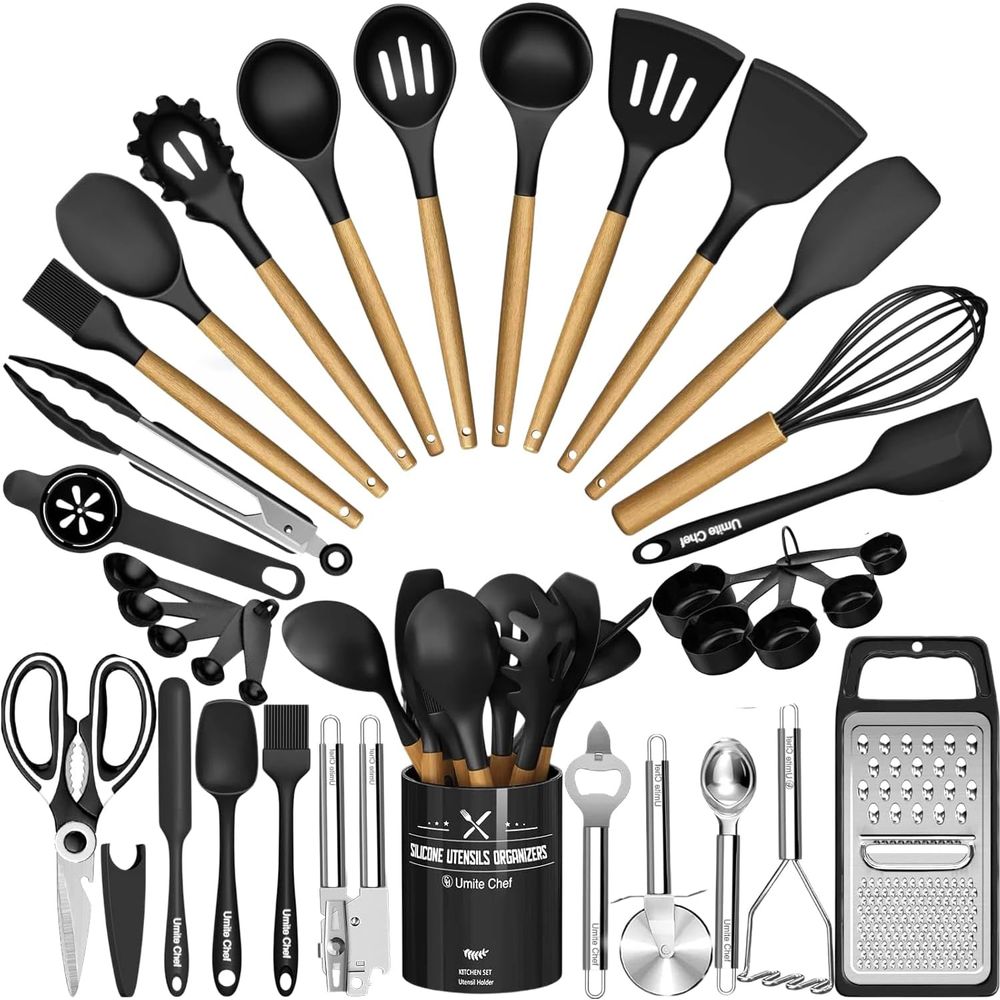 Kitchen Gadgets Holder - Kitchen Utensils Set - 34PCS Silicone
