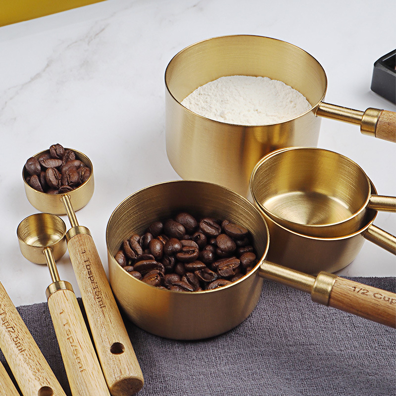 Kitchen Gadgets Gold - 4/8 Cái Bằng Gỗ Vàng Cốc