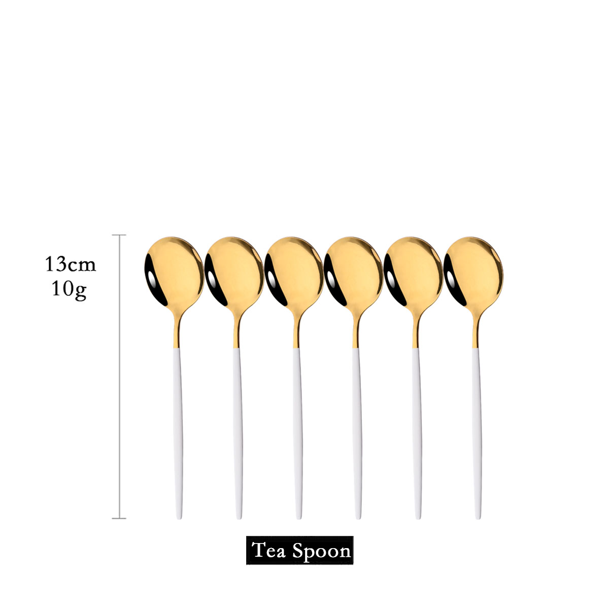 6Pcs Mirror White Gold Tea Spo - đánh giá và giá Kitchen Gadgets Gold