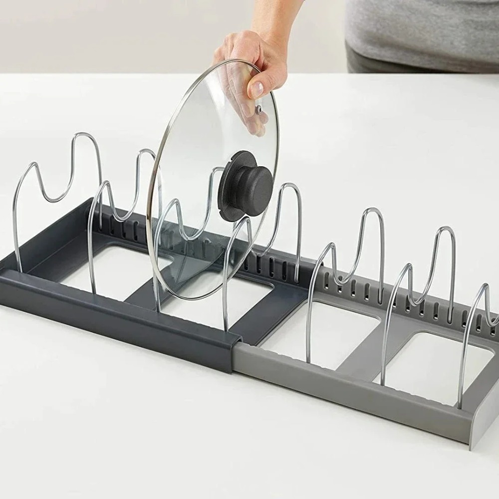1Pc 7-grid Telescopic Pot Rack - đánh giá và giá Kitchen Gadgets Holder