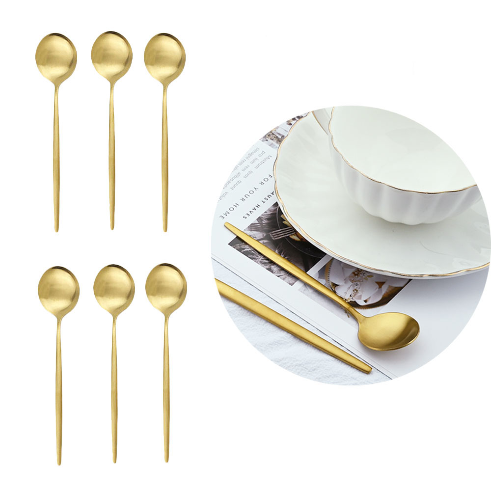 6Pcs Matte Stainless Steel Tea - đánh giá và giá Kitchen Gadgets Gold