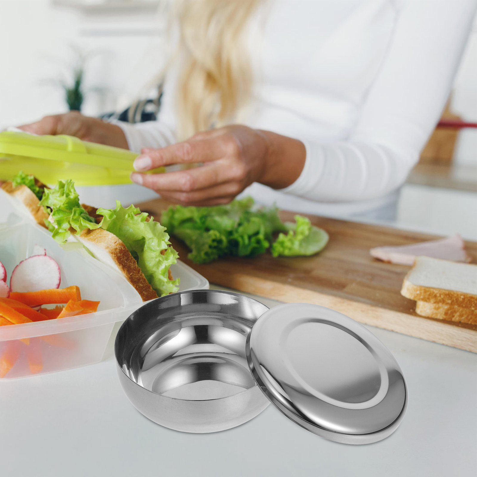 3Pcs Stainless Steel Rice Bowl - đánh giá và giá Kitchen Gadgets Gold